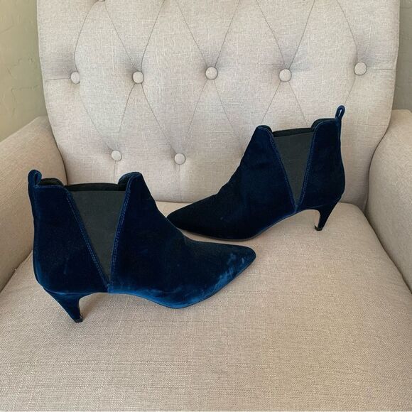 J. Crew Velvet Chelsea Ankle Booties Size 7.5 - Picture 4 of 8